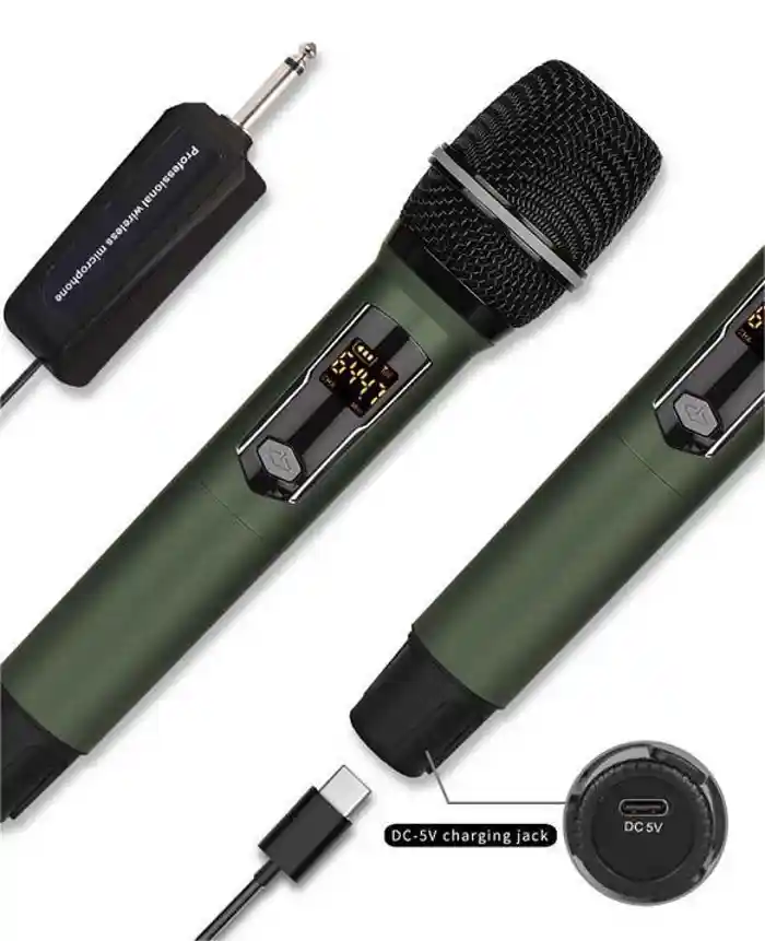 Shengfu CP-110CD Professional Rechargeable UHF Wireless Interview Dual Microphone